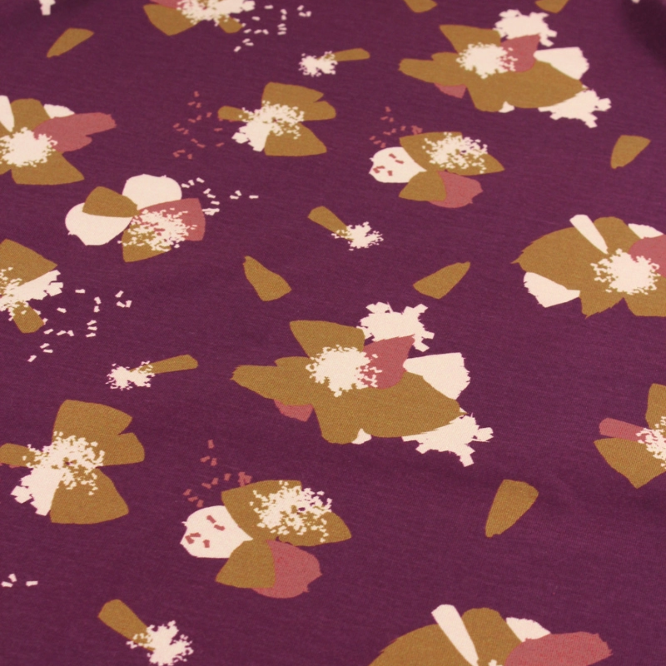 Tissu Jersey de Coton Bio "Anémona" Mûroise par Eglantine & Zoé