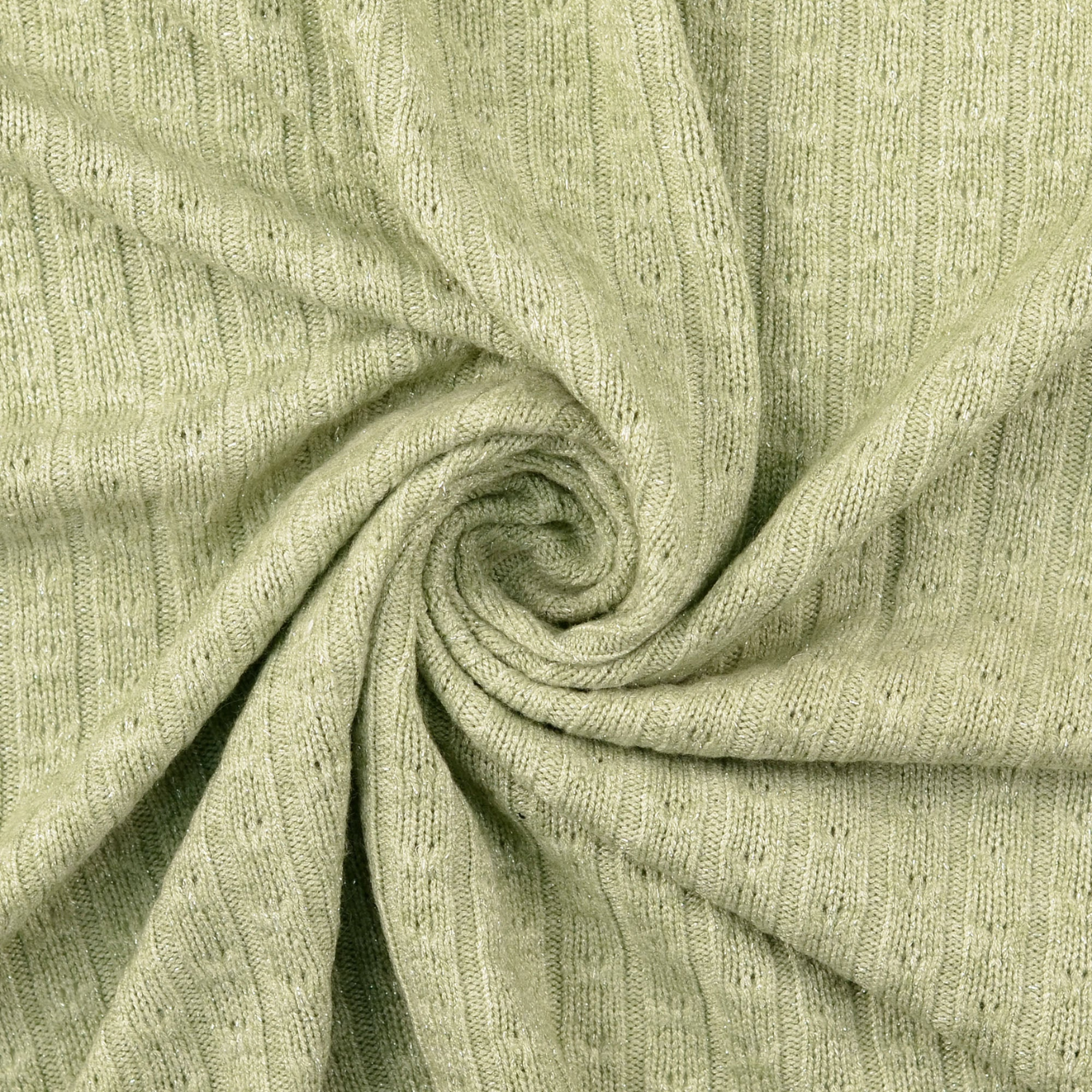 Maille Tricot Côtelée Lurex Vert Pâle