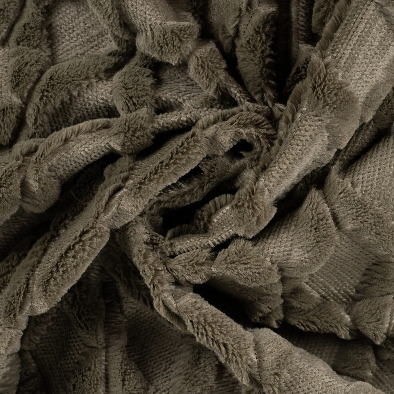 Tissu Fausse Fourrure Mabel Kaki