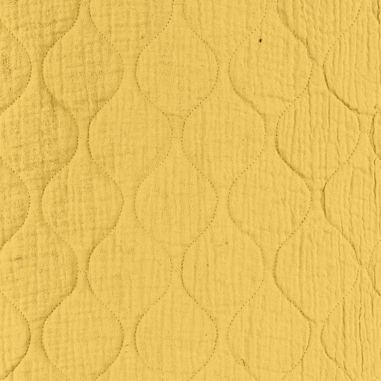 Tissu Coton Double Gaze Matelassé Wavy Jaune