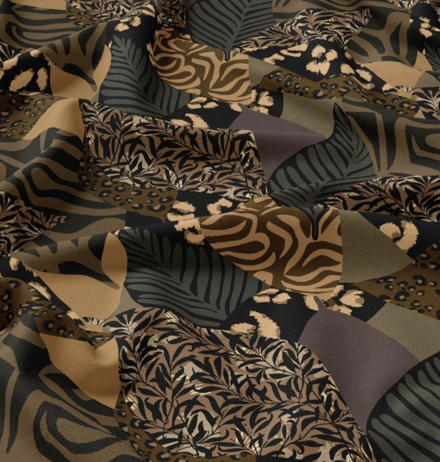 Viscose "Karoo" Marron et Noir