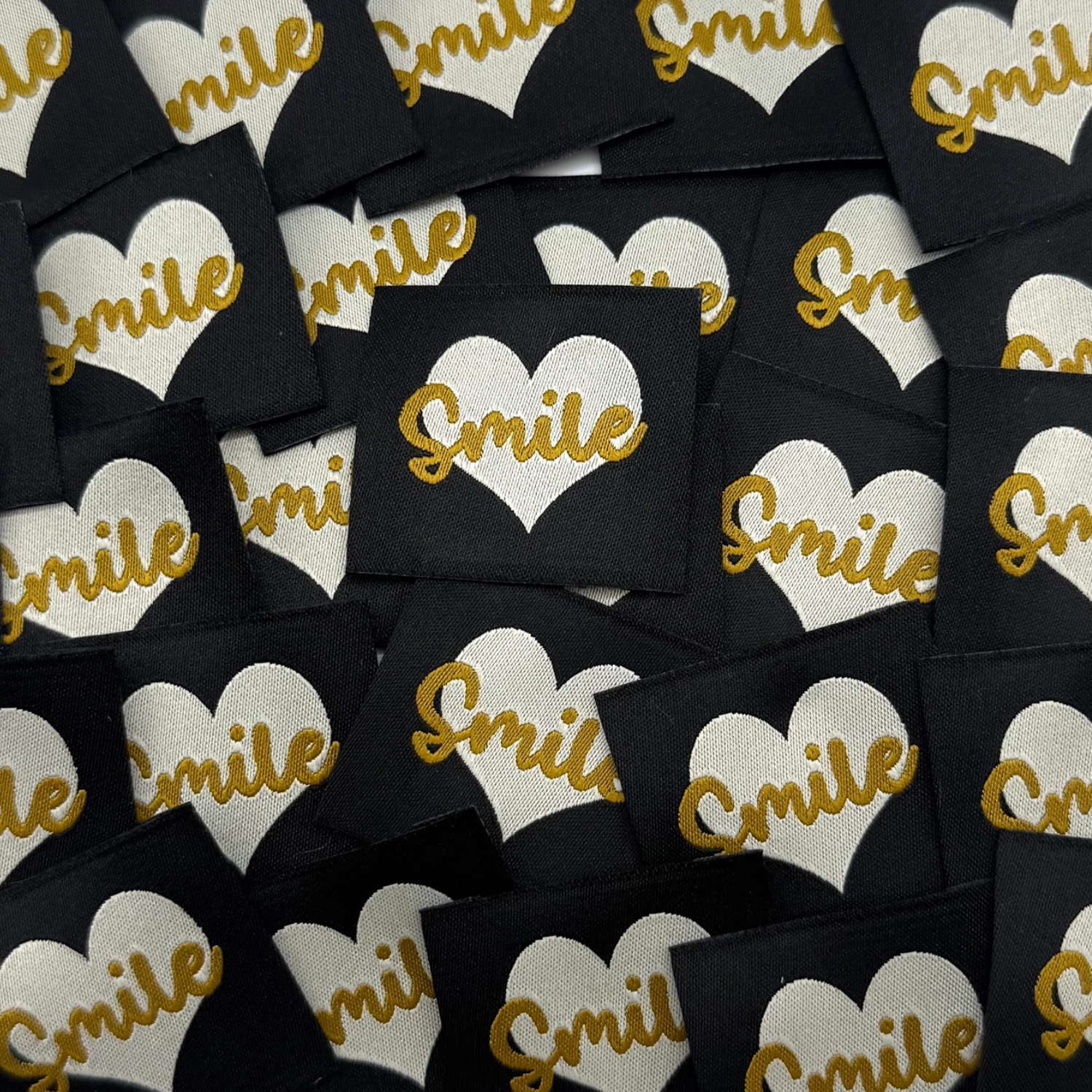 Étiquette Tissée à Coudre Smile Kaki