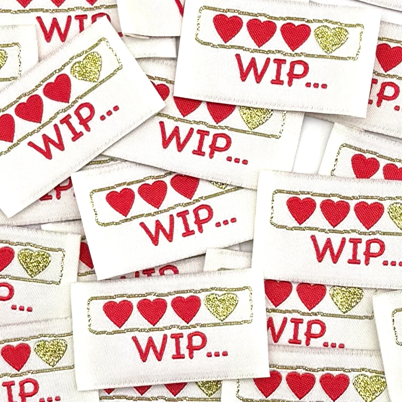 Étiquette à coudre "WIP"