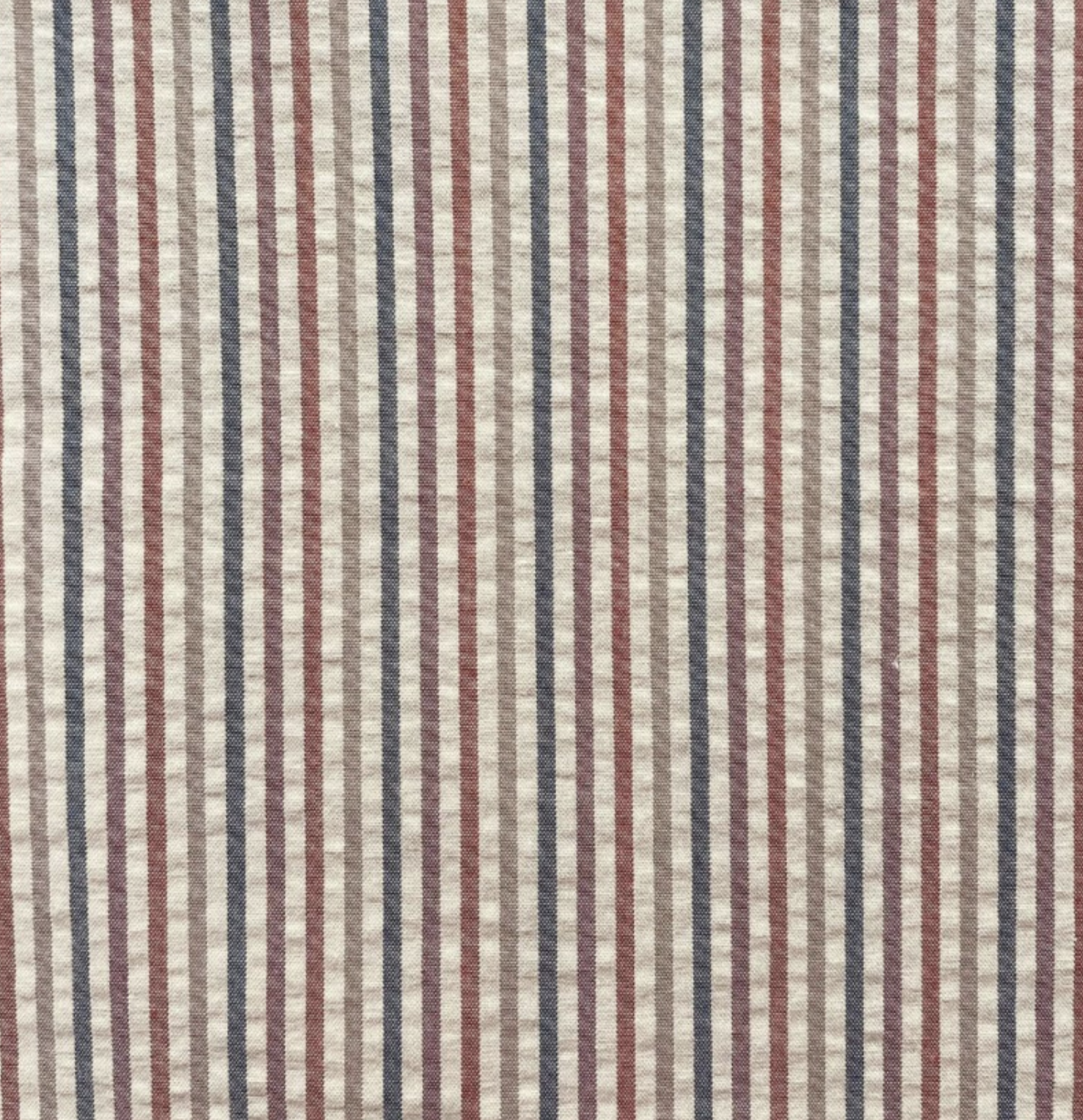 Tissu Seersucker "Joe" Pêche et Toffee