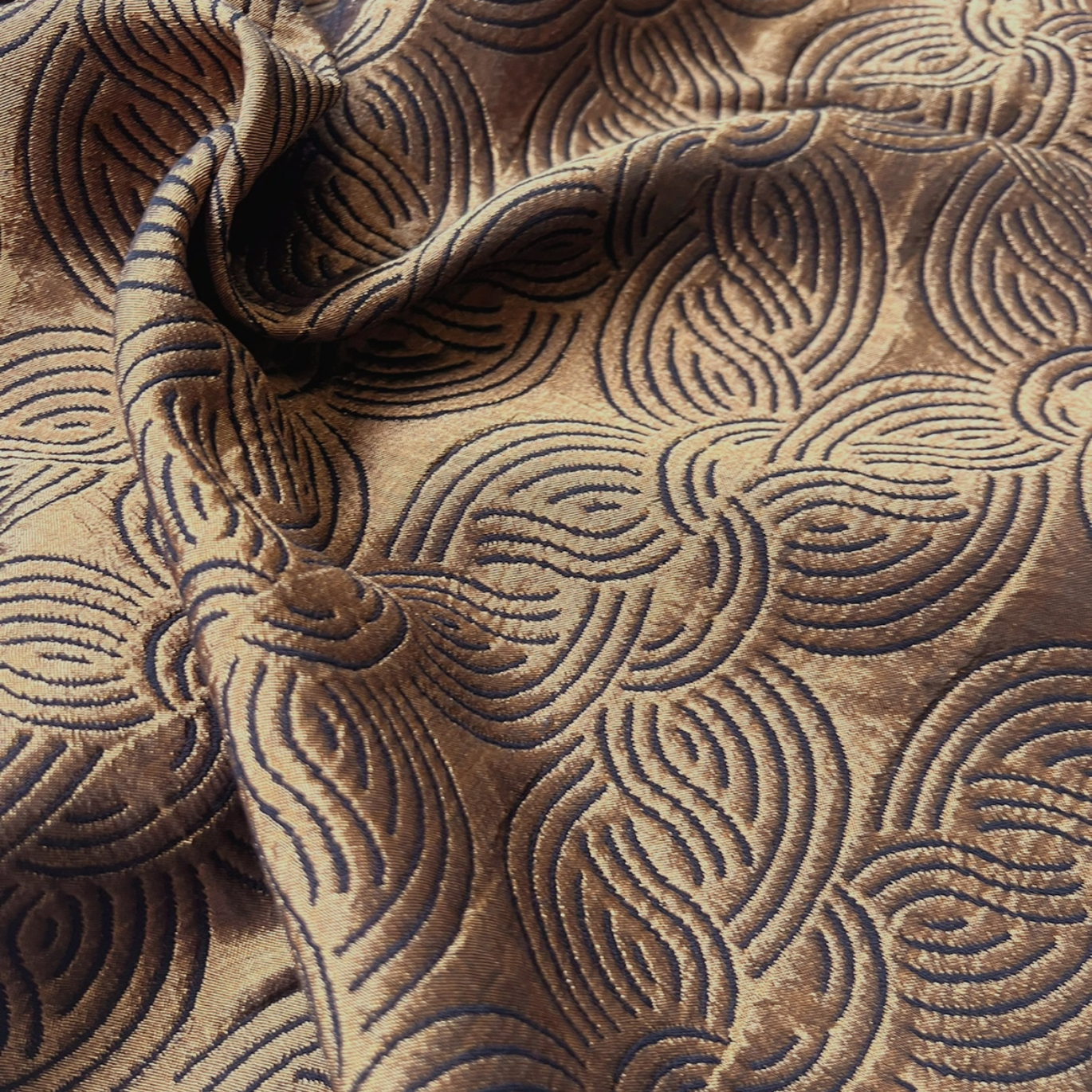 Tissu jacquard Cousette "Entrelac"  Bronze