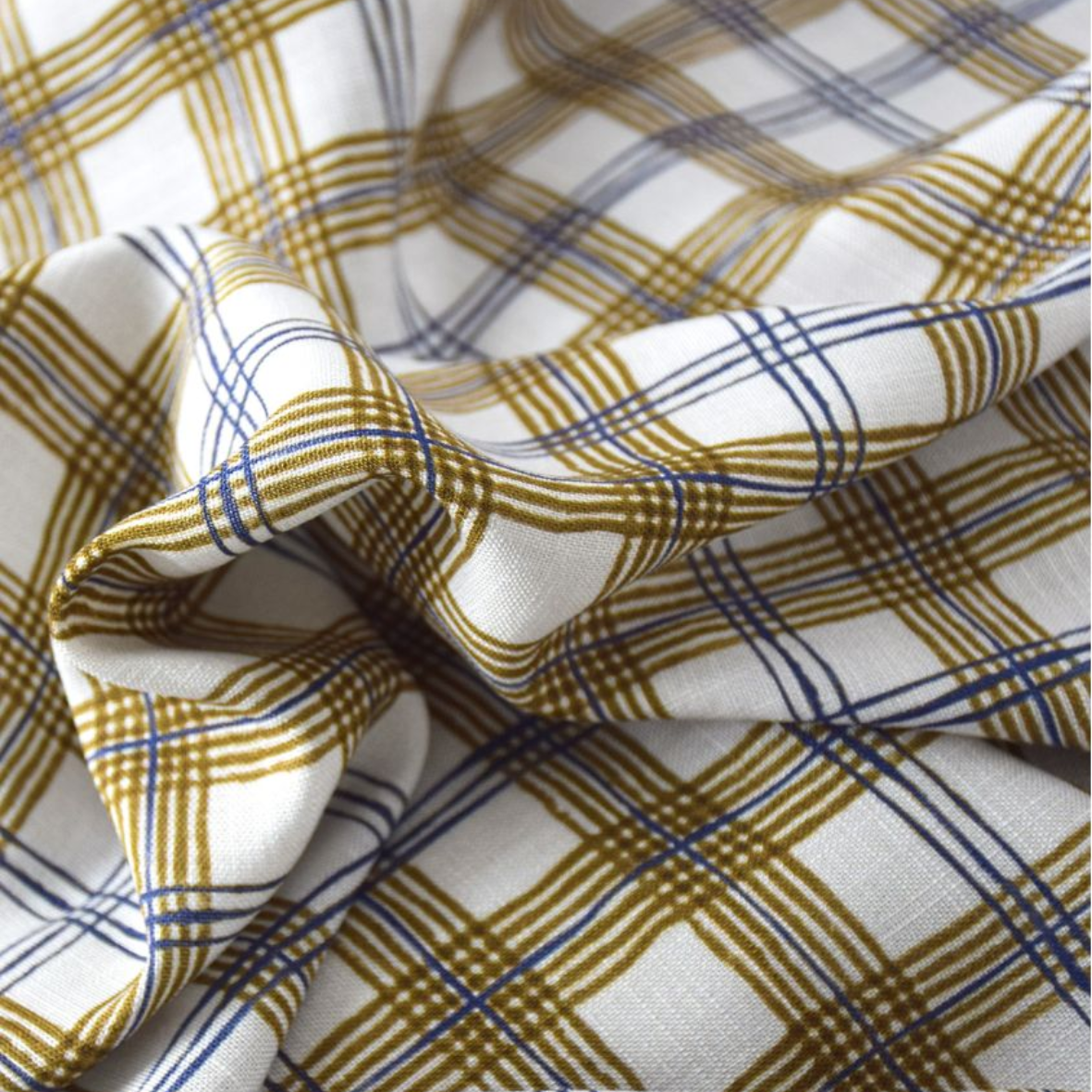 Tissu Viscose Tramée "Harry's Checks" Bronze par Cousette