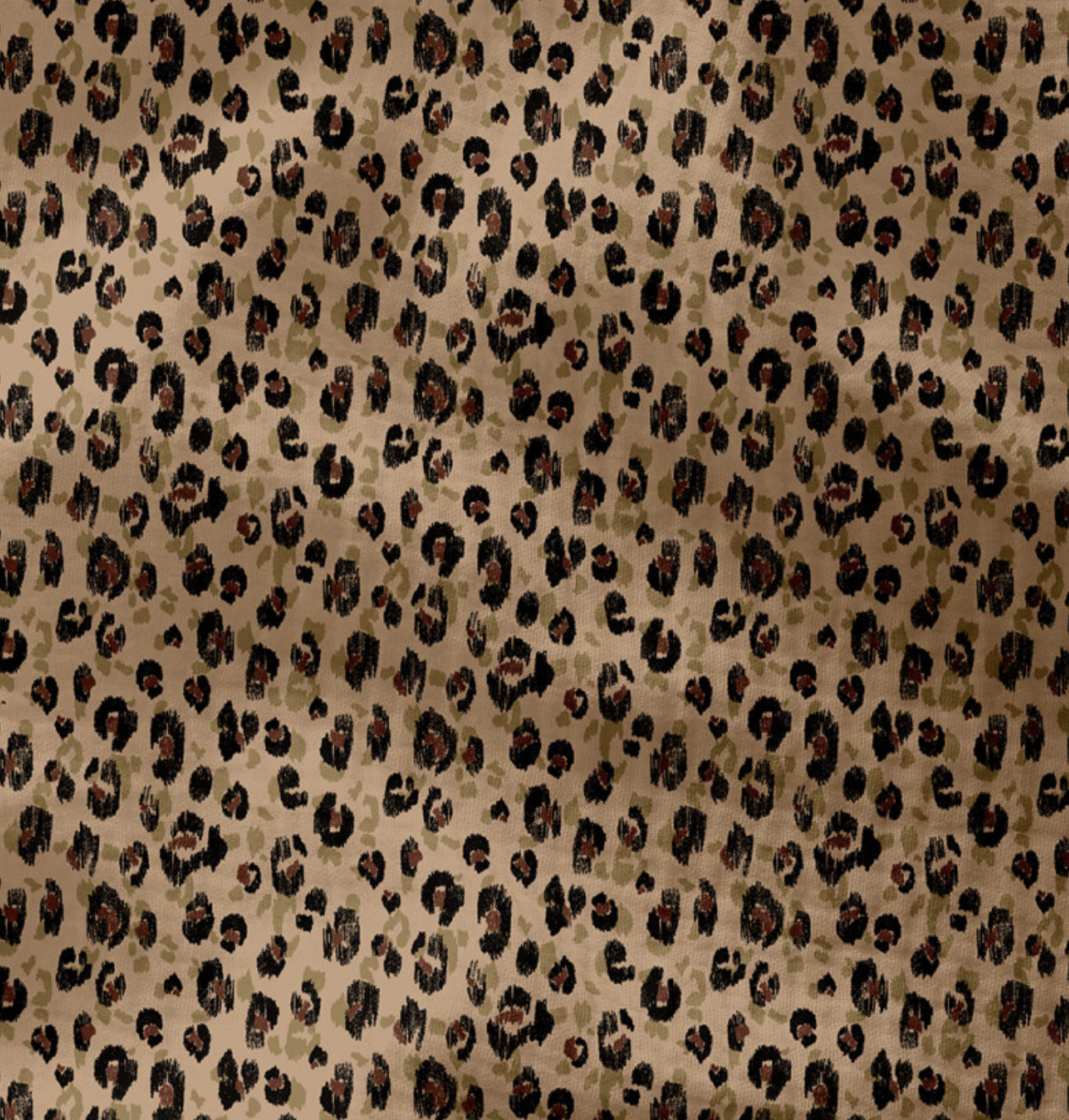 Tissu Double Gaze de Coton Imprimé "Karli" Beige et Noir