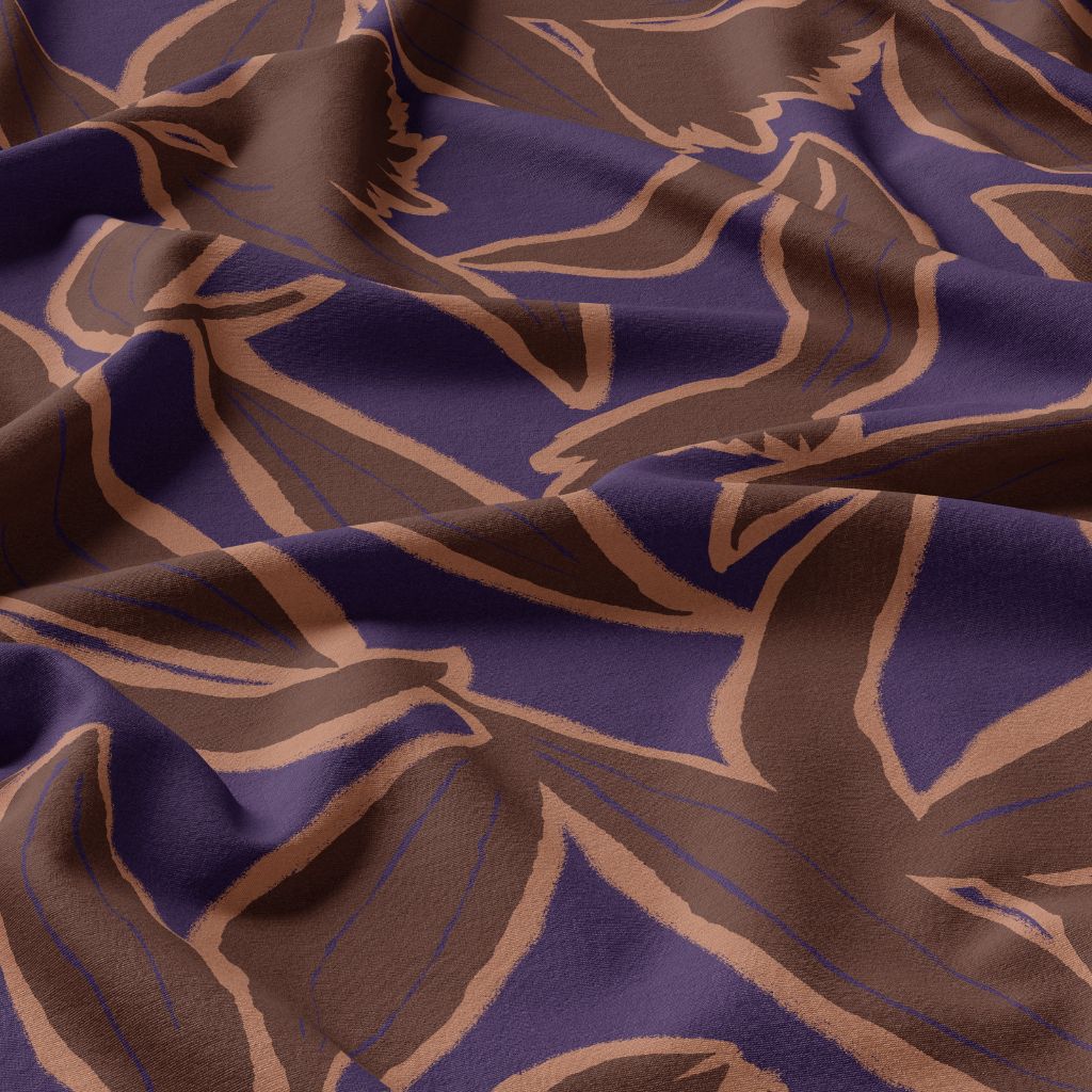 Viscose "Kera" Bleu et marron