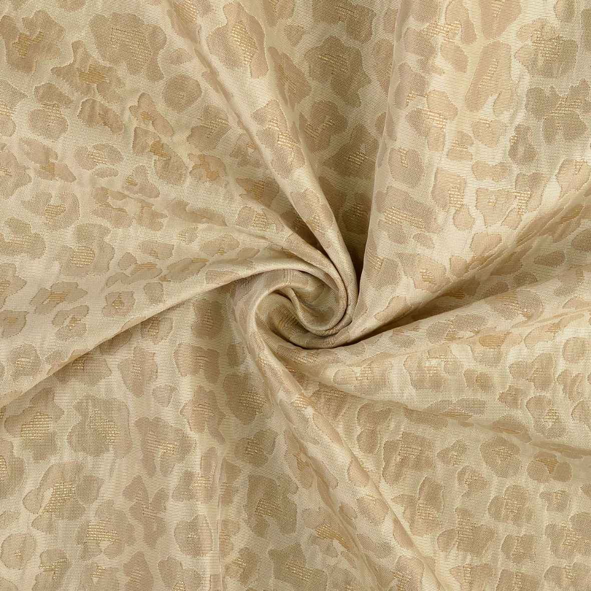 Tissu Jacquard Lurex Léopard Ecru