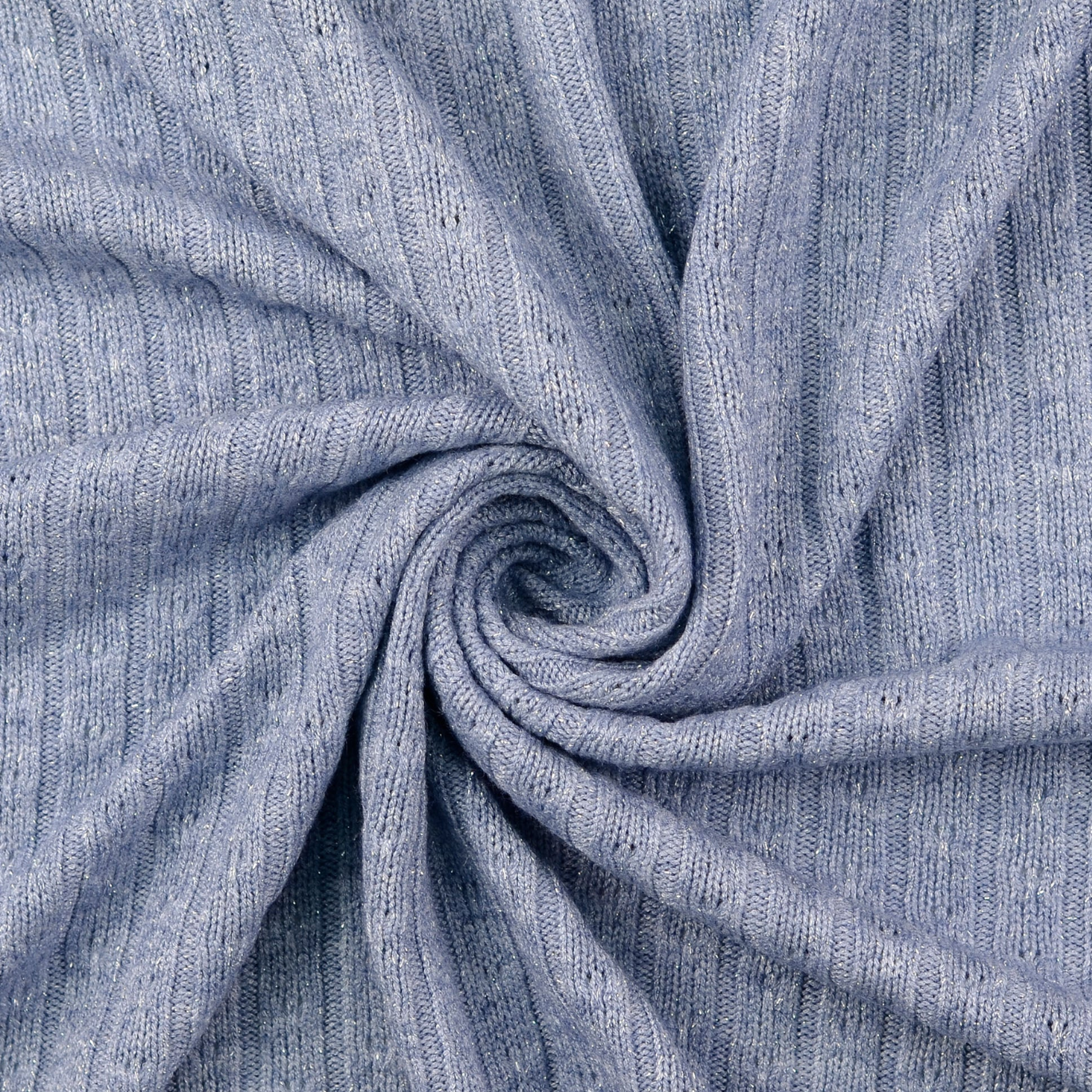 Maille Tricot Côtelée Lurex Bleu Jeans