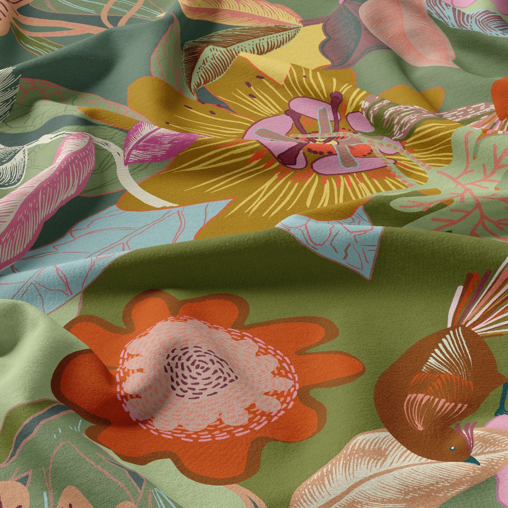 Viscose "Xodius" Vert et Rose