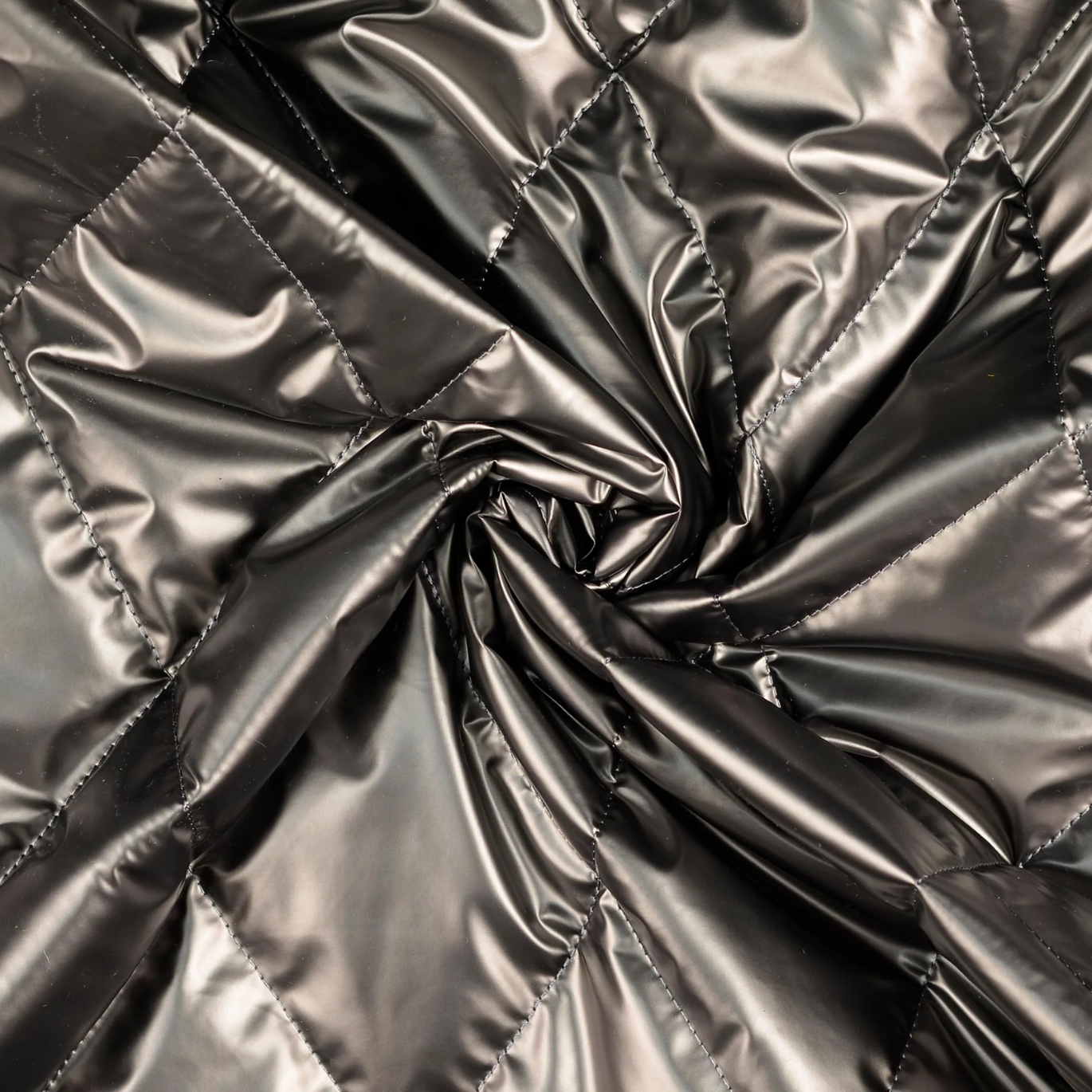 Tissu Matelassé Doudoune Métallique Argent