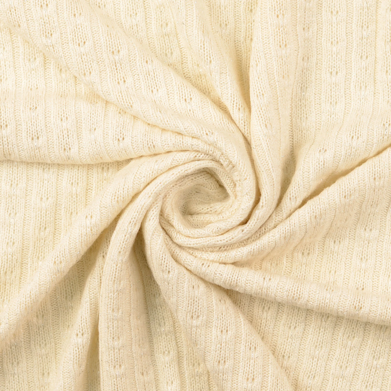 Maille Tricot Côtelée Lurex Ecru