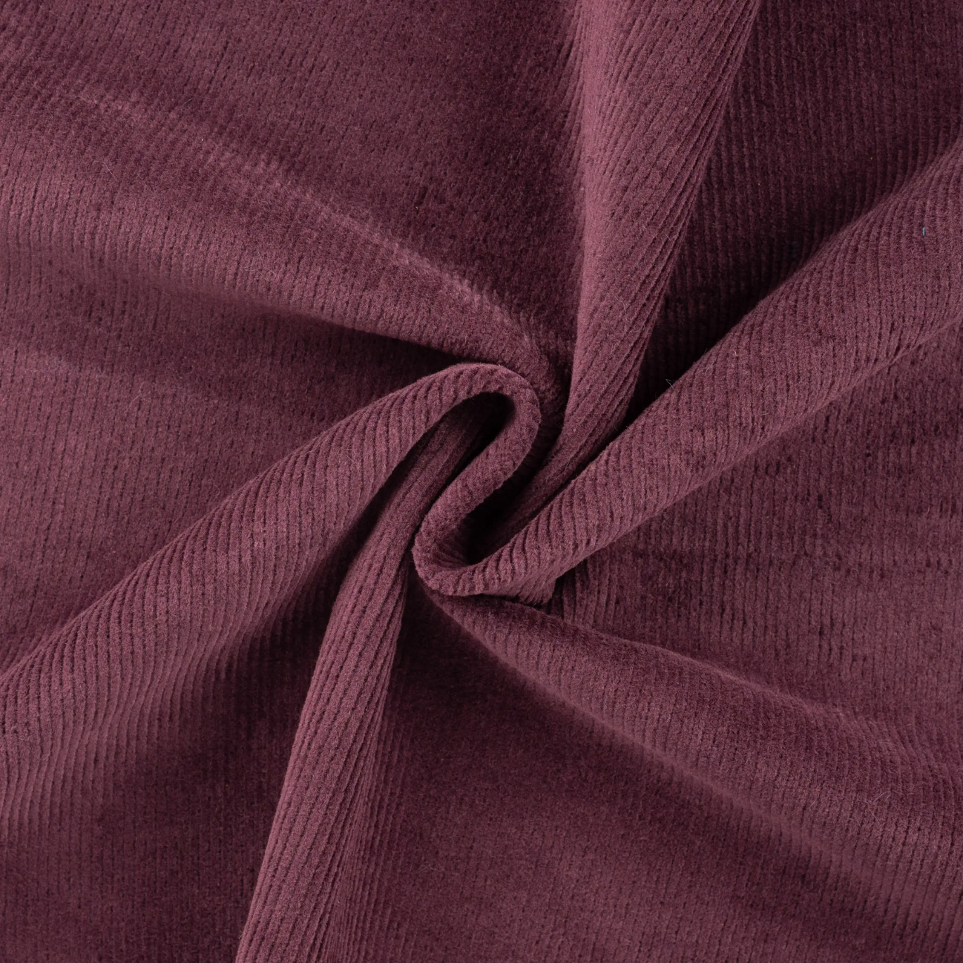 Velours Côtelé Coton Stretch Aubergine