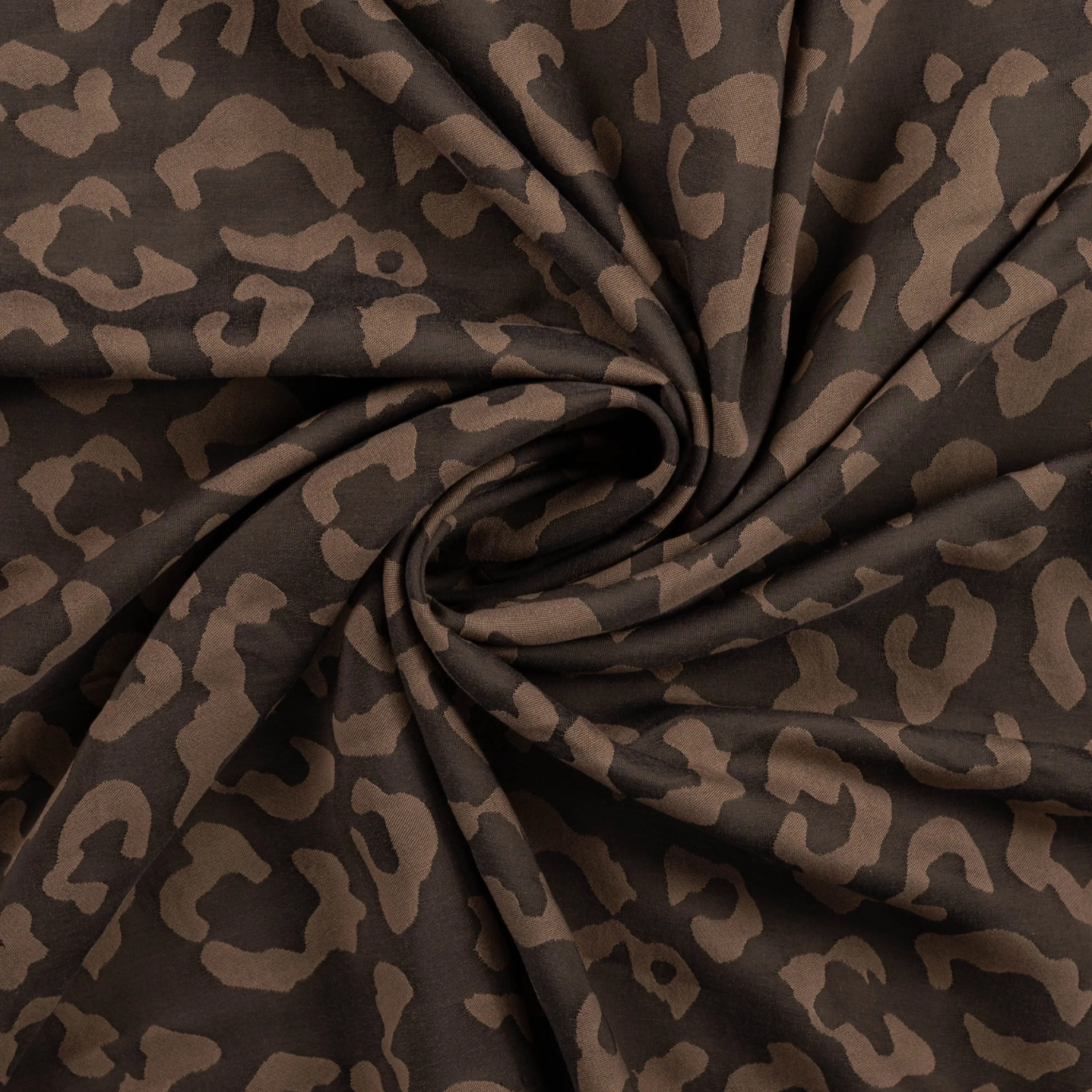 Tissu Jacquard de Viscose Léopard Black 