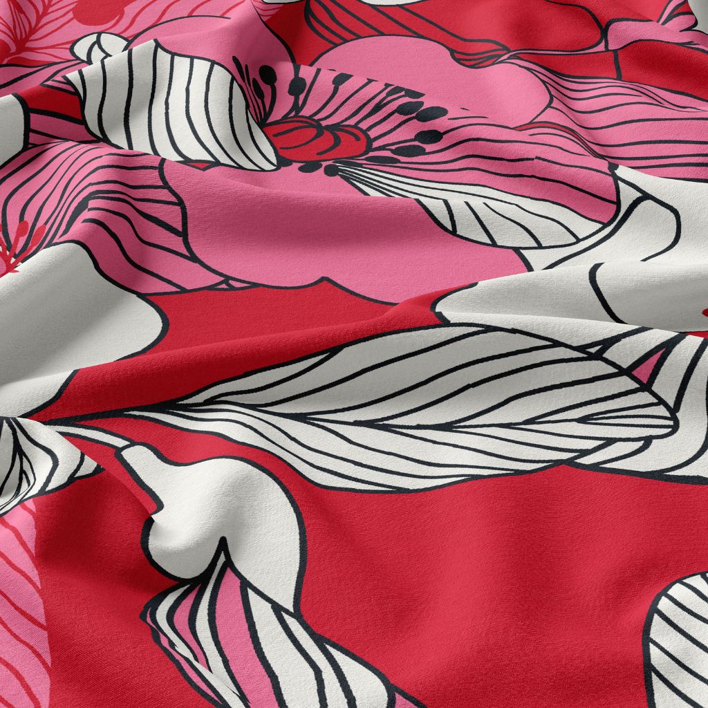 Viscose "Nellie" Rouge et Rose