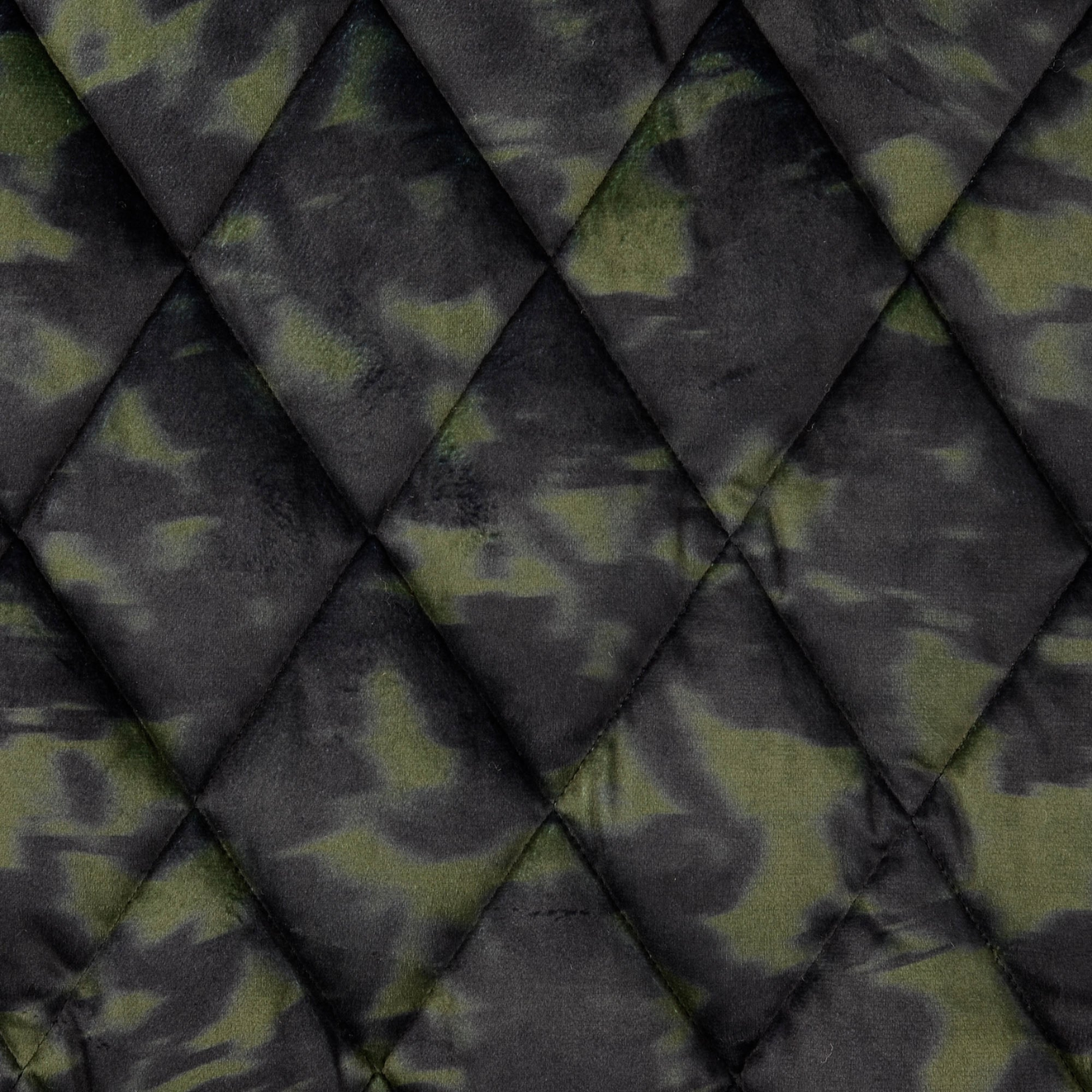 Tissu Matelassé Velours Batik Vert