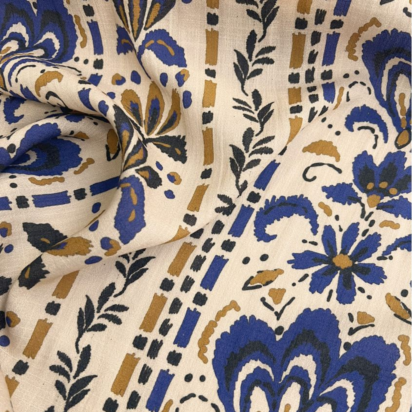 Tissu crêpe de viscose "Acanthes Flowers" par Singulière Cousette