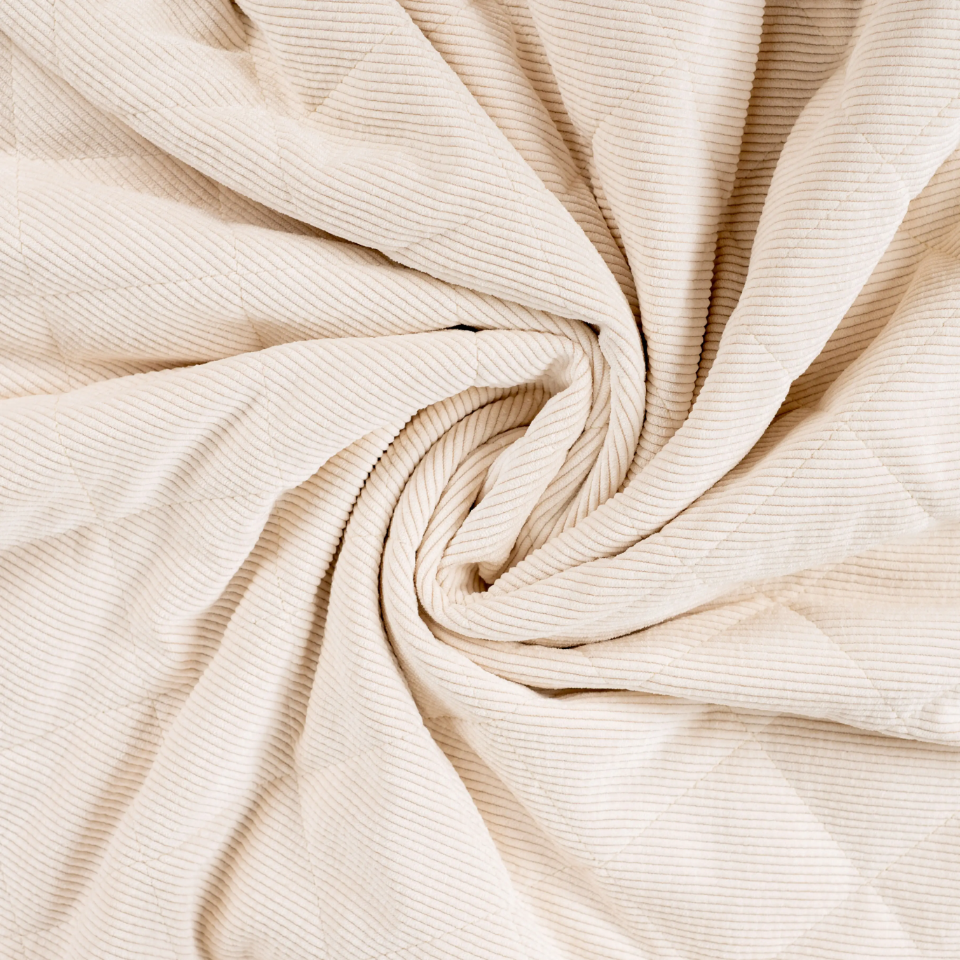Tissu Velours Côtelé Matelassé Écru Verso Fourrure
