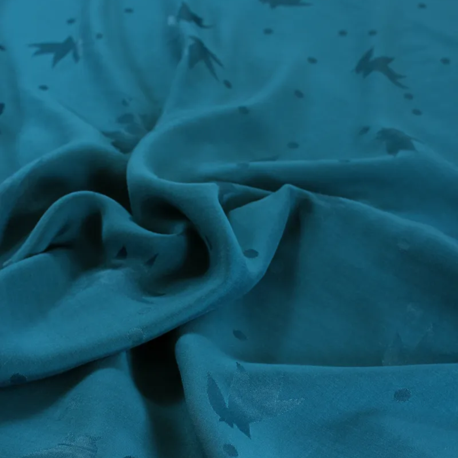 Tissu Jacquard de Viscose Streli Bleu Pétrole par Eglantine & Zoé