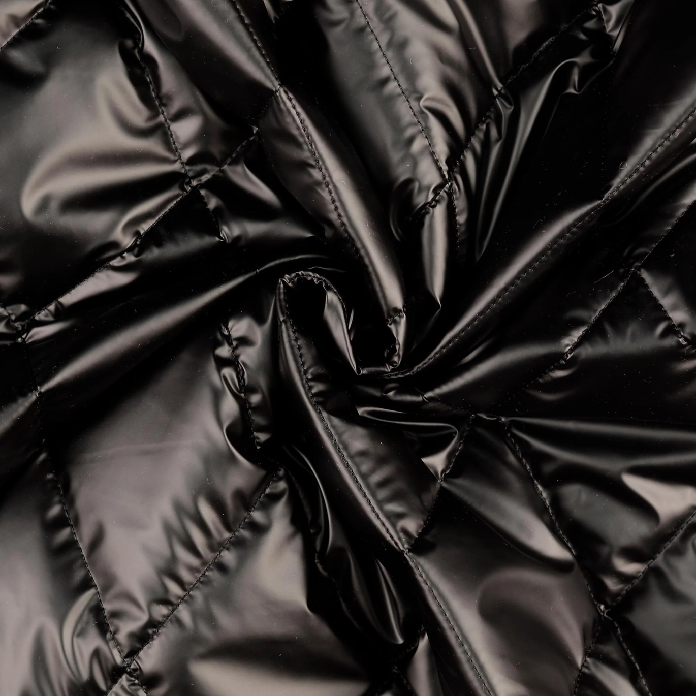 Tissu Matelassé Doudoune Métallique Noir