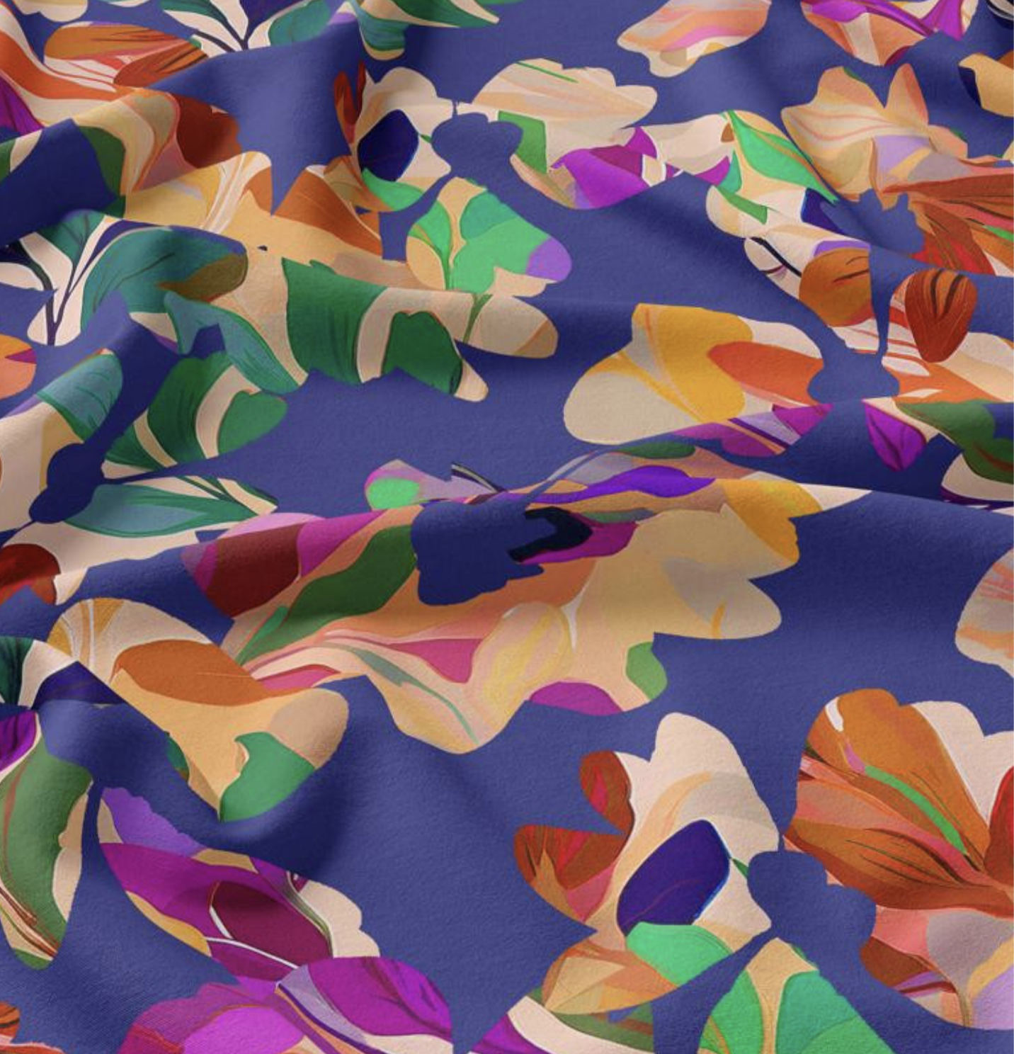 Viscose "Macha" Bleu et Rose