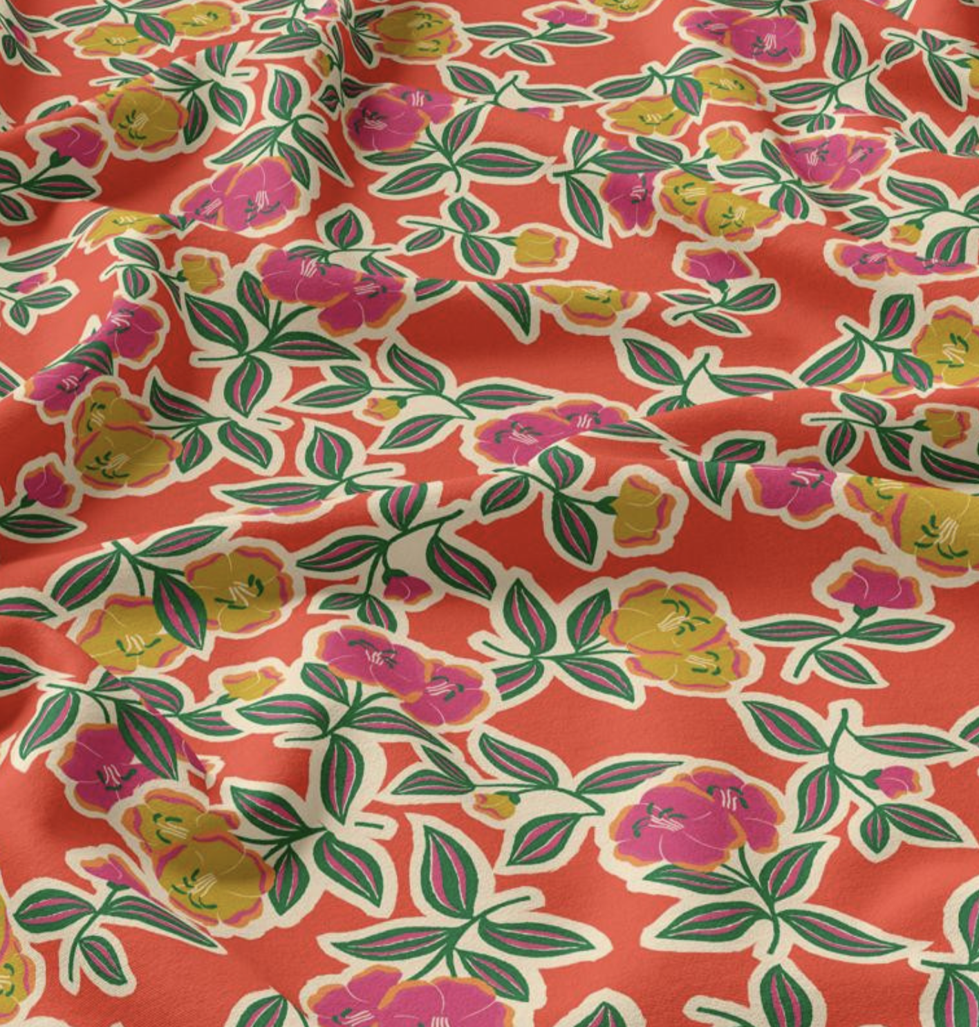 Viscose "Fanou" Violet et Rouge