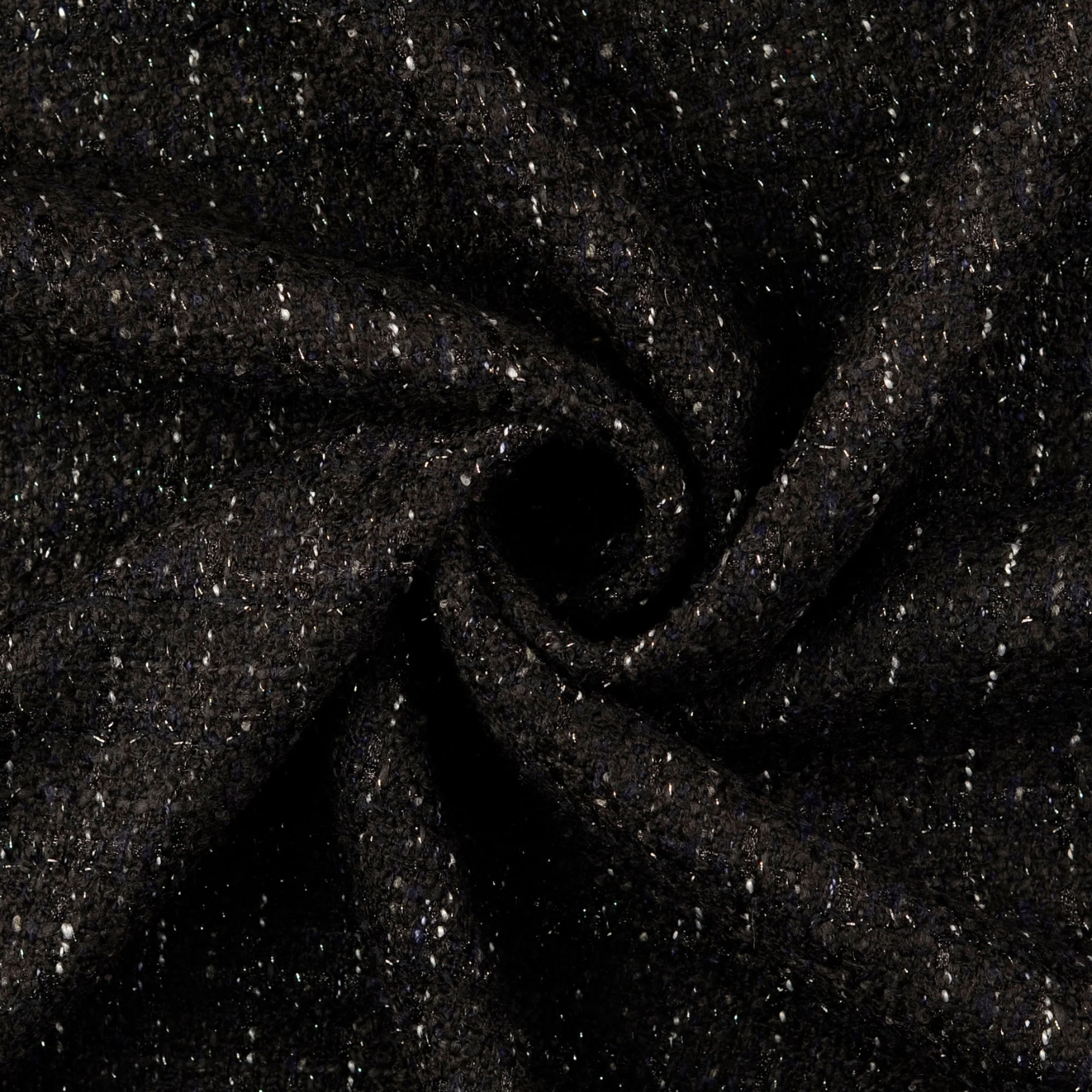 Tissu Tweed Noir Lurex 