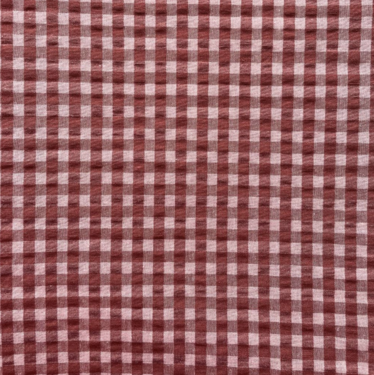 Tissu Seersucker "Eli" Cacao et Rose Thé