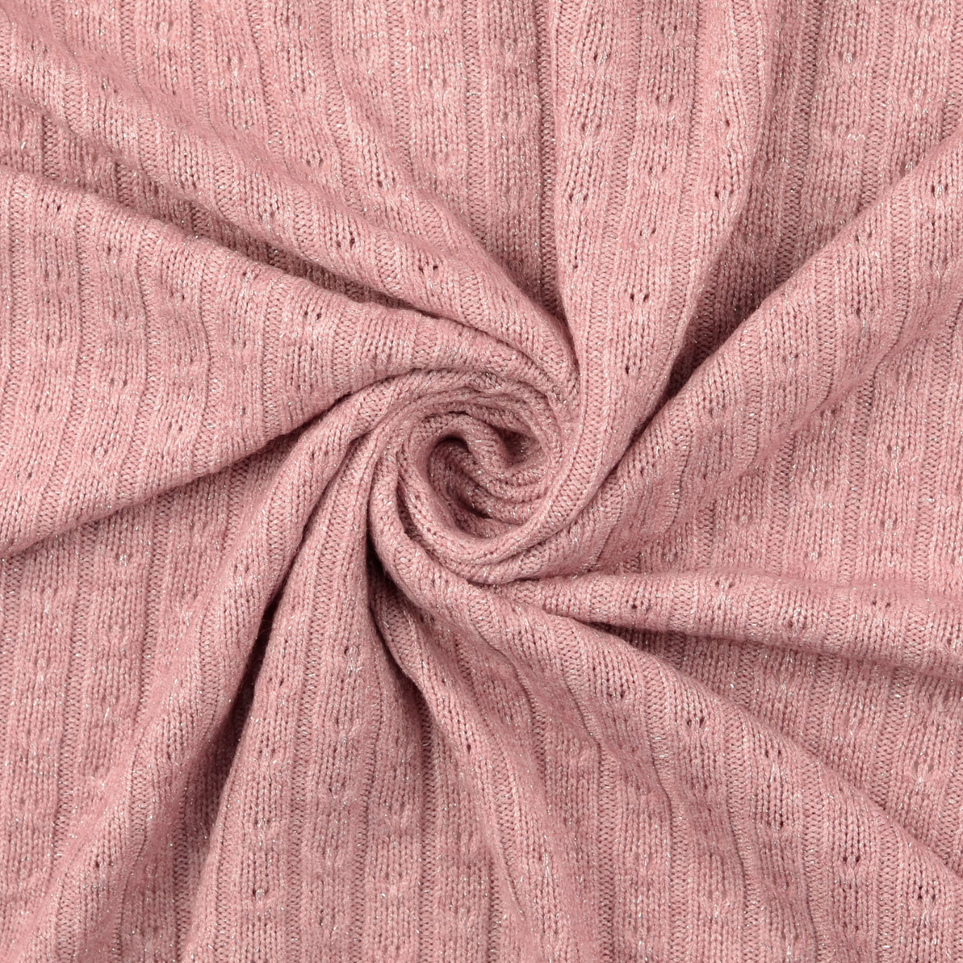 Maille Tricot Côtelée Lurex Vieux Rose